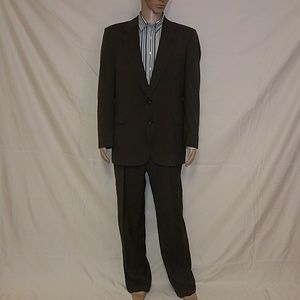 Mens deep brown/light strips suit